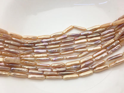 15.5'' AAA 6-7mm Natural Orange thick rectangle pearls,ZS-80-25-3