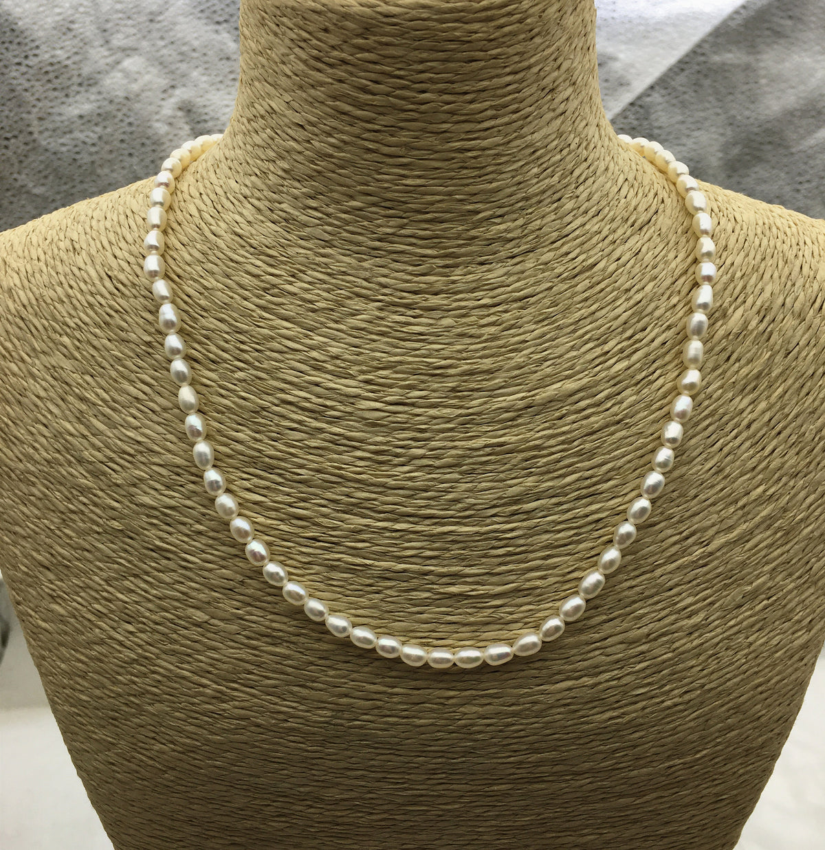 15+2'' AAA 2.8-3.1mm tiny rice freshwater Pearl necklace, genuine freshwater Pearl necklace, Natural Pearl Necklace, NPN1-042
