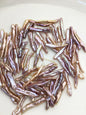 30pcs AAA 4-6mm natural purple rainbow Toothpick Freshwater Pearls, center drill hole,ZS-80-37