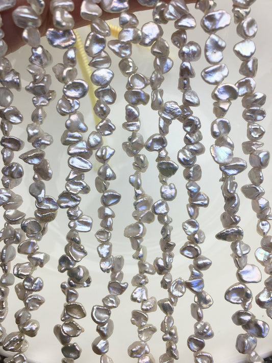 AAA 5-6mm gray Keshi Pearls,full strand,wholesale price,baroque pearl,keshi pearl strands,ZS-129-49