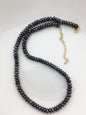 AAA 6–7mm Black Button Round Freshwater Pearl Necklace, 17 + 2 Inches | NPN1-T8