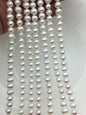 AA+ 6.5-7.5x8-8.5mm White Near round pearls, around 52 beads, potato shape pearl, Full Strand, Freshwater Pearl Near round Beads, CR7-2A-4