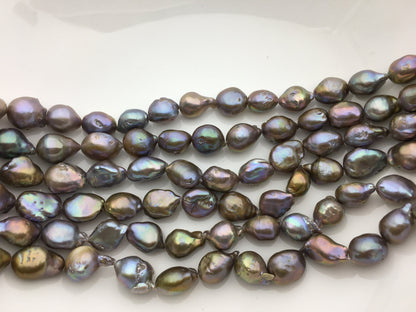 AA+ 10-13mm Gray Bronze Baroque Shape Freshwater Pearl,ZS-101-15