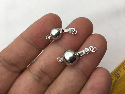 6/8/10mm Sterling Silver Smooth Bead Safety Clasp,S925 sterling silver,Select Size,WHOLESALE,ASL-CL-004