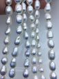 AA+ 9-11mm white long teardrop freshwater pearls, Christmas, for pearl necklace, LR10-T10