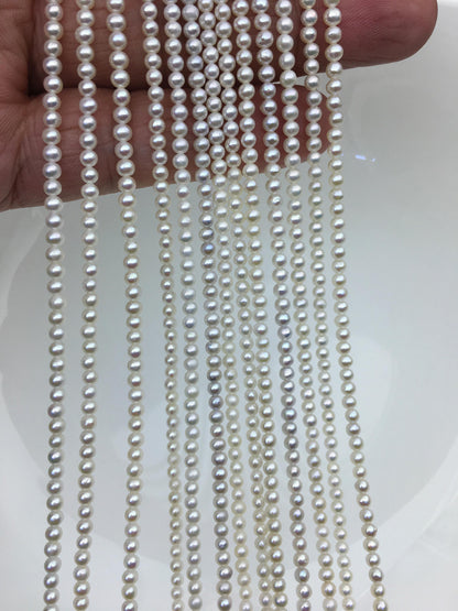 AA+ 2.5-3mm white near round seed freshwater pearls, for pearl necklace, loose freshwater pearl, RP2-T2