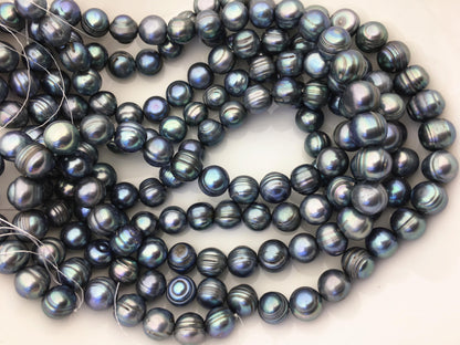 16.5'' AA+ 11.5-12.5mm Blue Green big potato freshwater pearls,CR12-2A-2