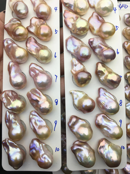 1 pair AAA 13-15mm Purple Rainbow Flame ball Pearl Pairs - large Baroque freshwater pearl pairs, Fire Ball Pearl, FL15-3A-8-8