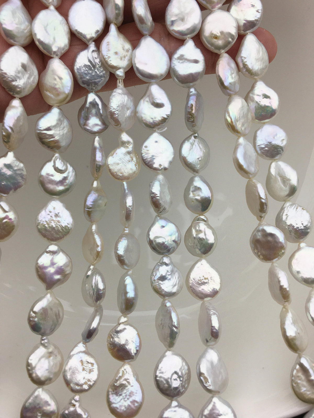AA+ 11-13mm White Drop Coin freshwater pearls,diy bead,flat round pearl bead,COIN12-2A-2-11