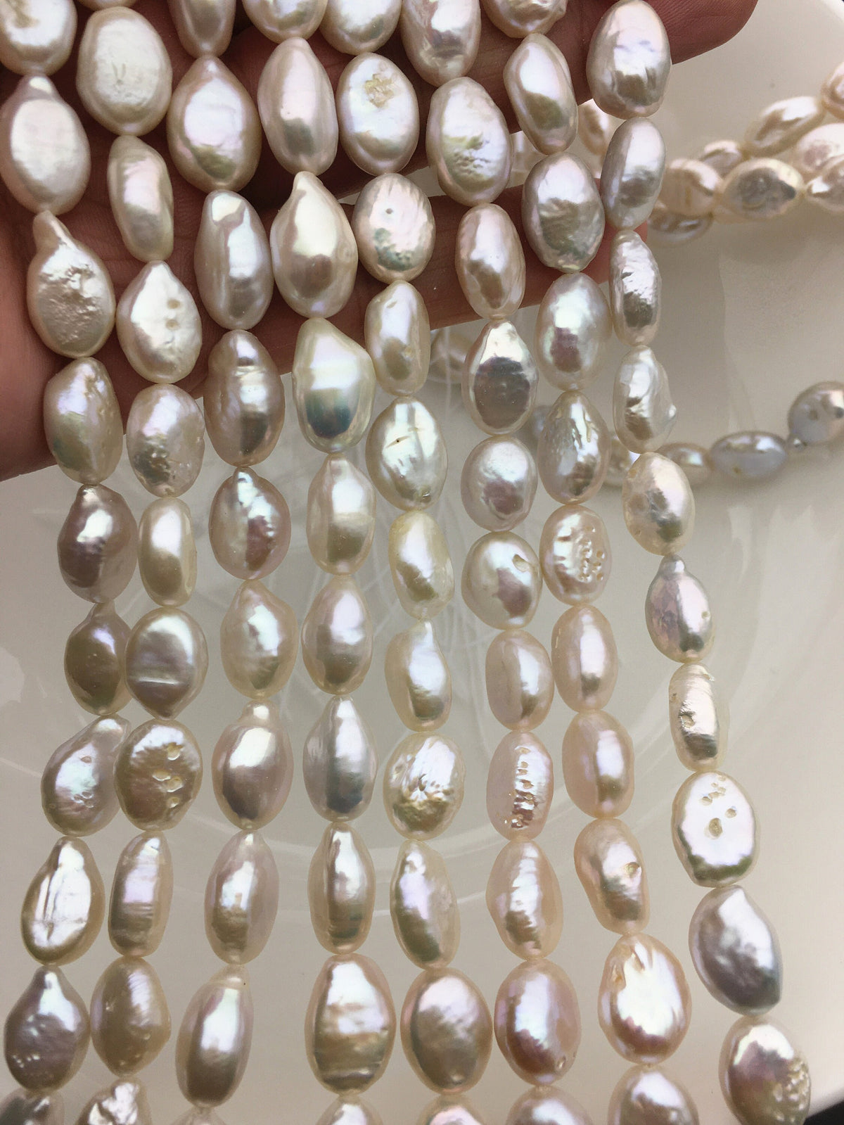 AA 9-11mm White ellipse Freshwater Pearl,ZS-119-9