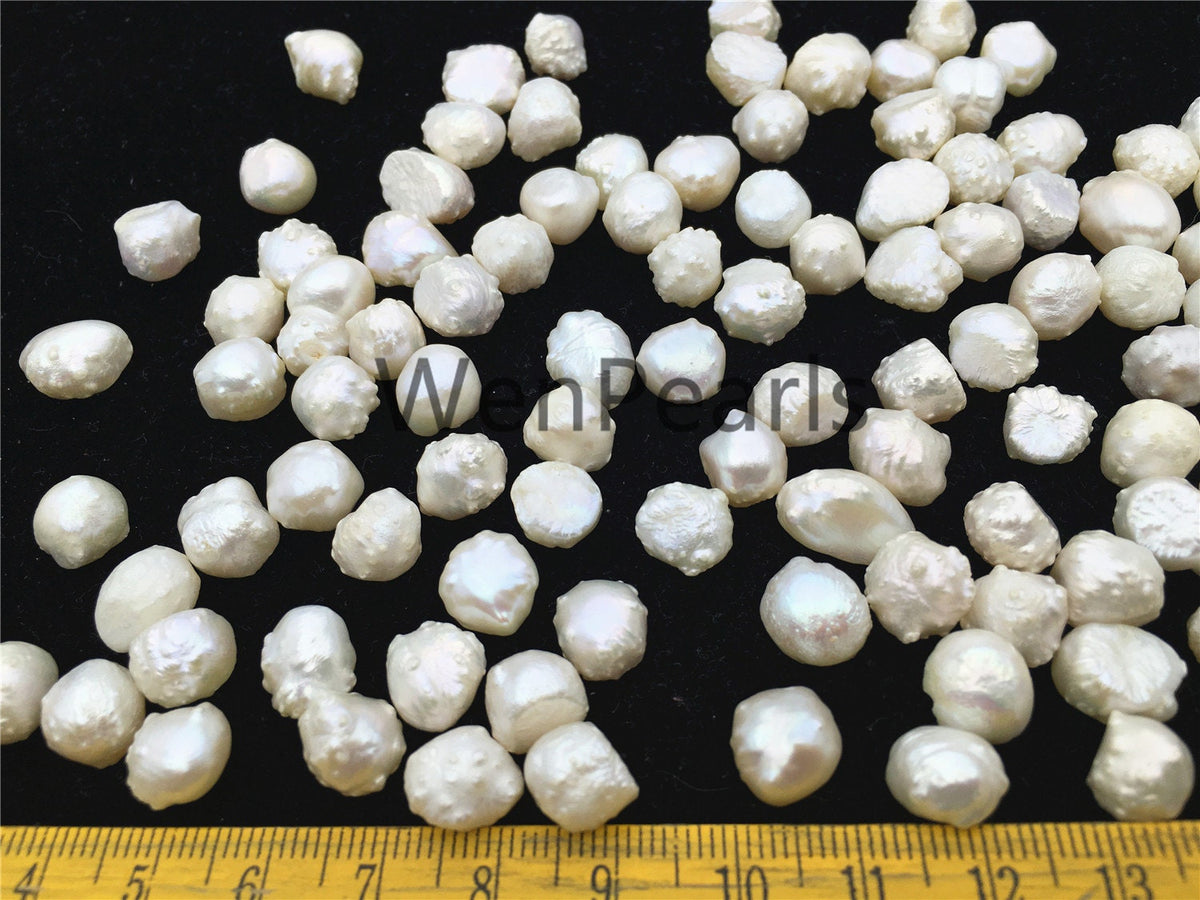 30pcs AA+ 9.5-10.5mm Natural White Rare Rosebud Freshwater Pearls,no hole,ZS-119-12