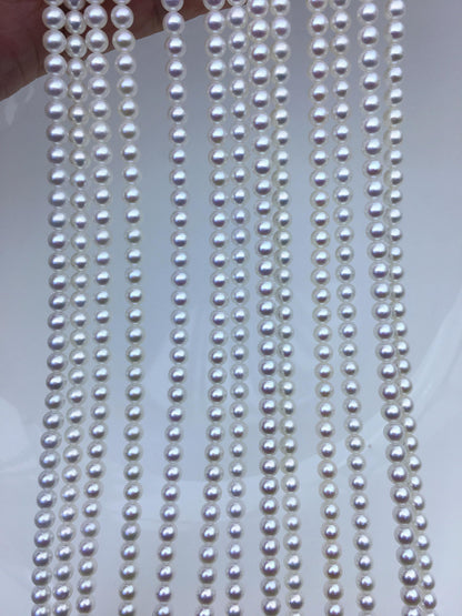 AAA 3.5-4mm white round freshwater pearls, seed pearl, white pearl, full strand, round pearl strands, pearl wholesale, RP3-3AY-GJ-6