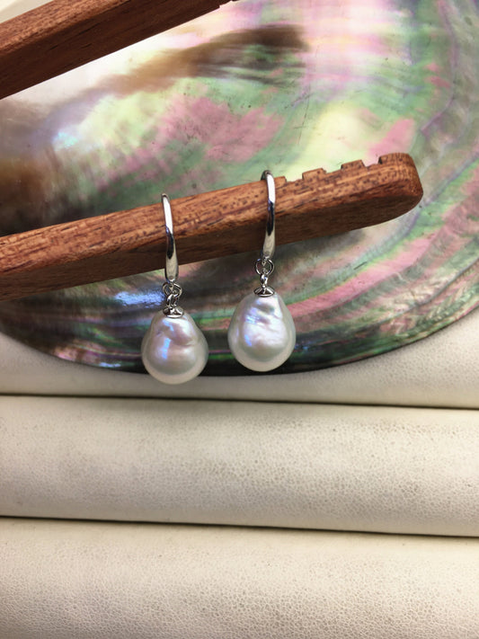 1 pair AAA 10-11mm white drop edison pearl dangle earrings,S925 Sterling Silver earrings,wedding pearl earrings,SE3-T9-5