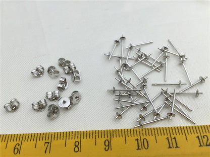 Quality Update! High quality sterling silver stud, s925 sterling silver stud, rose gold, yellow gold stud for earrings, ASL-ER-003