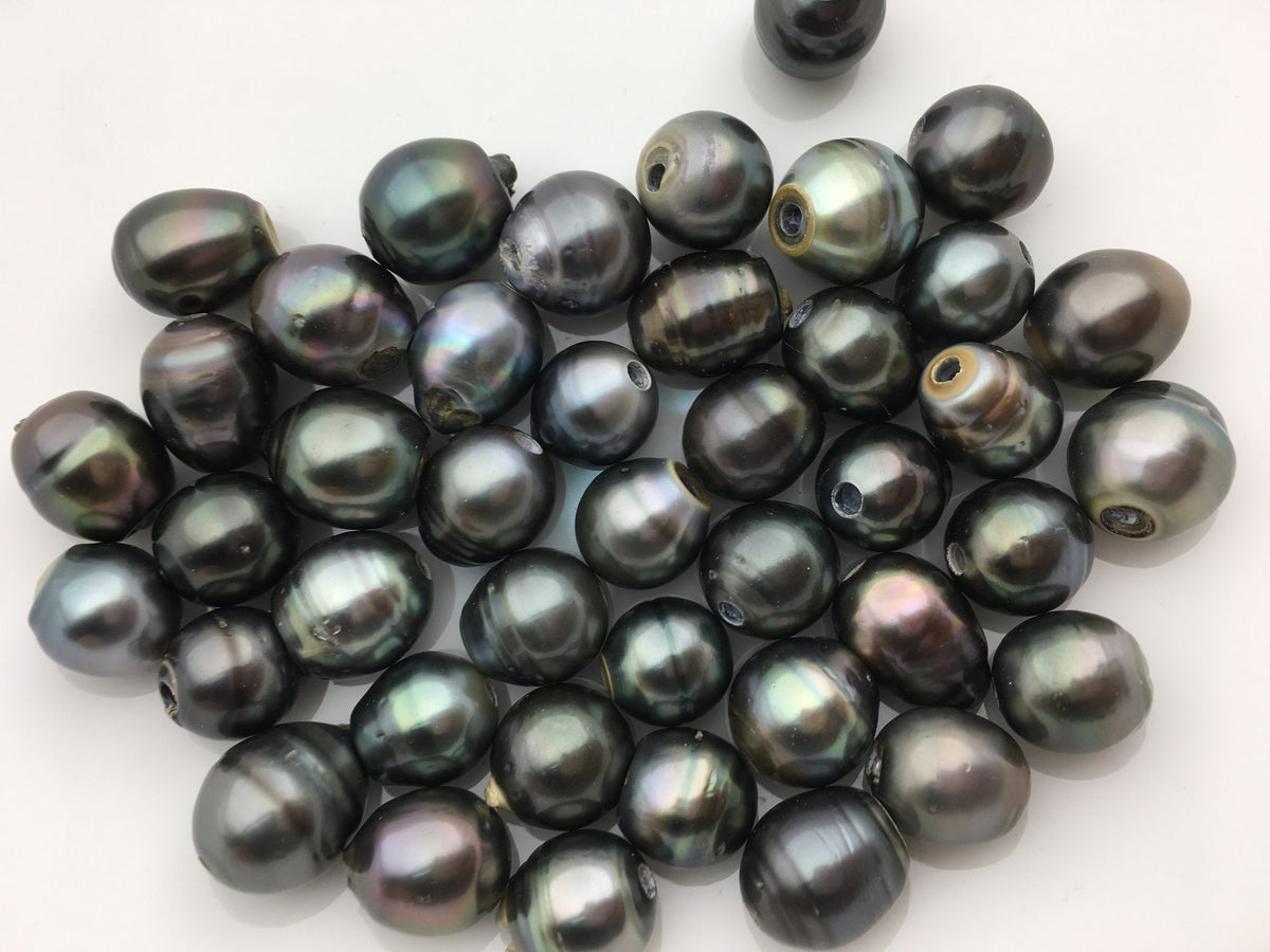 11-13mm big Single Drop Green Black Tahitian pearl Leather Cord bracelet, SELECT leather color, Pearl Leather bracelet, Le10-006