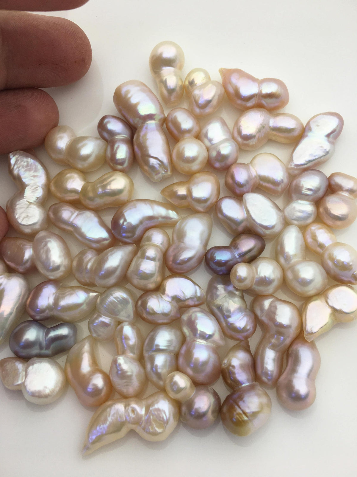 44pcs AAA 9-12mm natural color baroque freshwater pearls, no hole,ZS-T57