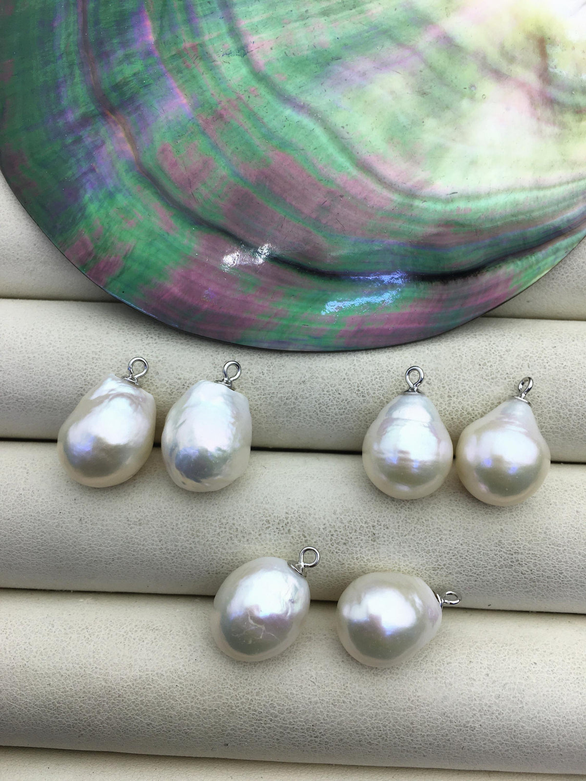 2 pairs AAA 11-12mm White baroque drop edison freshwater pearl Pair,ED11-3A-2-10