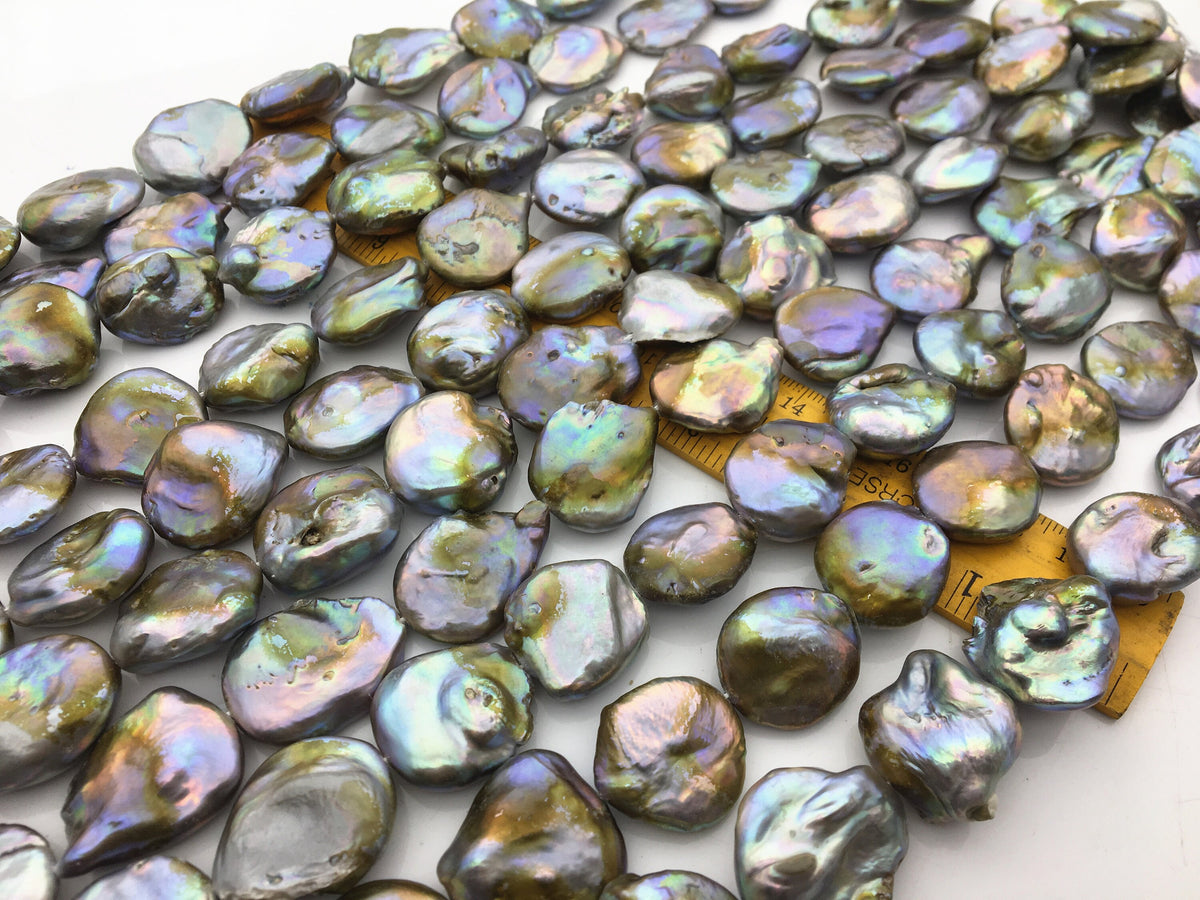 AA 19-21mm*25-35mm Very Big Gray Bronze THICK Tail coin pearls , DIY material,genuine freshwater pearls,COIN20-2A-2-2