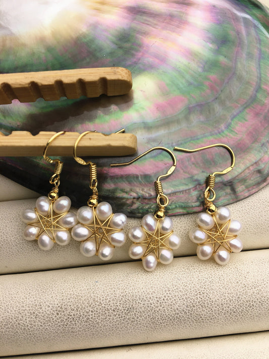 handmade AAA white pearl dangle earrings,pearl earrings for women,SE3-175-3