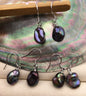 AAA 9-10mm deep blue rainbow baroque keshi Freshwater Pearl Dangle Earrings,Earrings for Women Girls,SE3-174-2