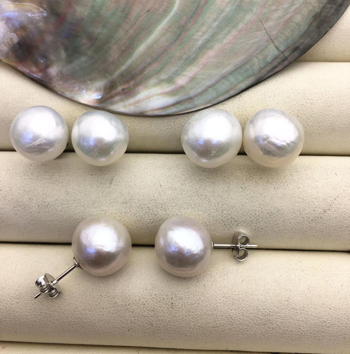 AA+ 11-13mm big white baroque edison pearl stud earrings,SE3-T9-23