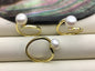 1pc AAA white Pearl Genuine Sterling silver ring, Silver Gold wedding rings for women, sterling silver 925 open ring jewellery, R1-007