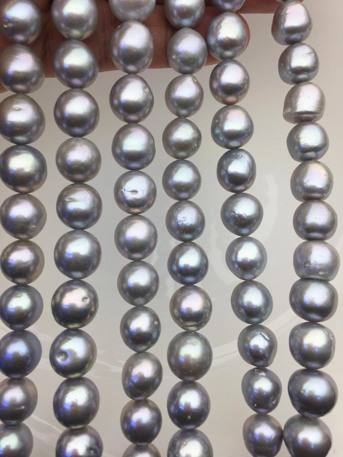 AA+ 10-12mm white oval Edison Freshwater Pearl,ED12-2A-5-4