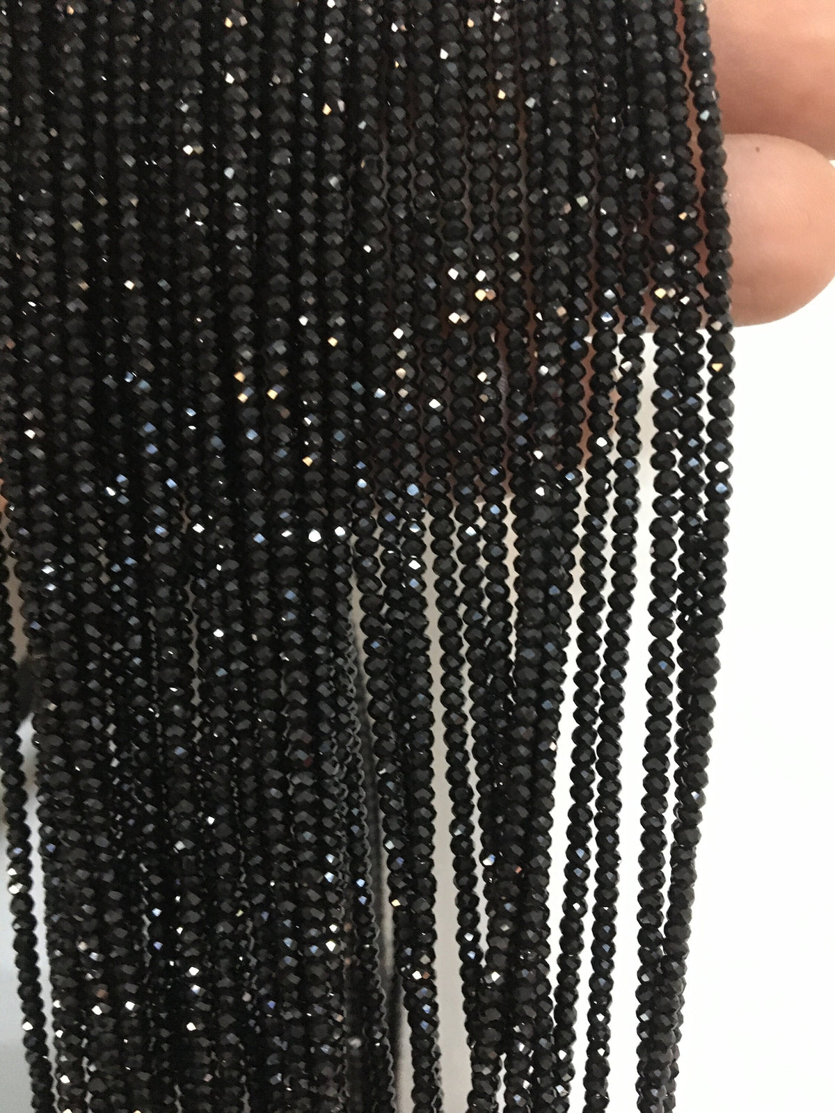 15.5'' AAA 2.3mmx1.5mm Black Spinel Faceted beads,Semi Precious stone,black spinel beads,SP-B21-001