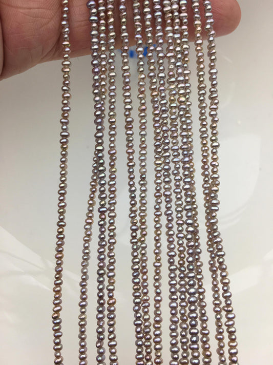 AAA 2-2.2mm gray purple seed potato freshwater pearls, seed pearl, small size pearls bead wholesale, CR2-T2