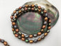 3pcs 7.5 inches AAA 5-6mm Brown Green Mix Color Nugget Freshwater pearl Elastic string Bracelet,B8-017