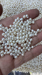 50pcs AAA 4-5mm white rice freshwater pearls,no hole,LR4-T5