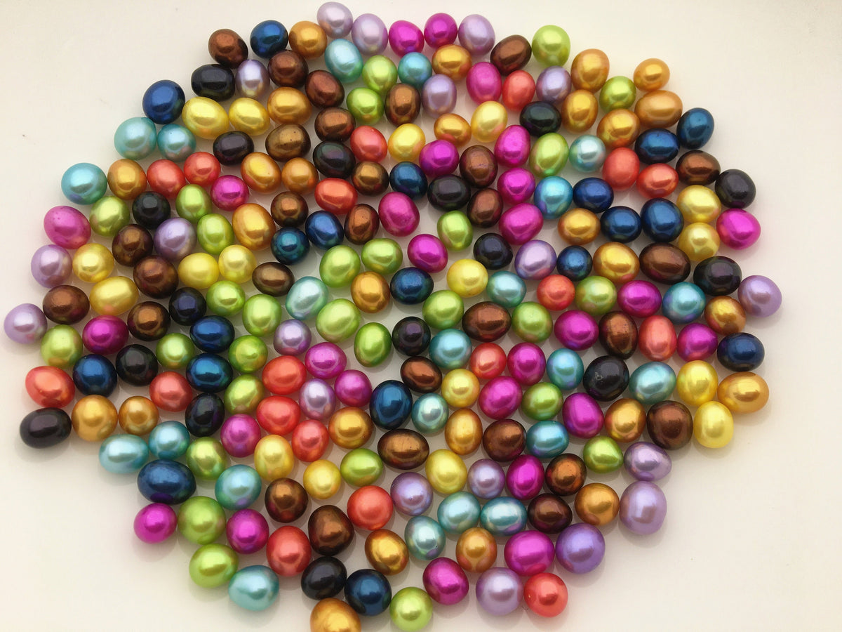 20pcs AAA 6.5-7.5mm*7.5-8.5mm misc color short oval pearl ,for wish pearl ,Bulk wholesale,LR7-3A-81