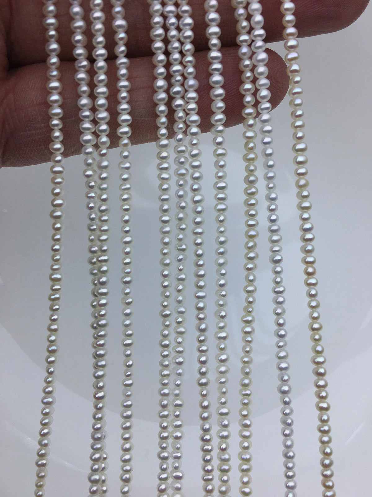 AAA 2-2.3mm white tiny potato seed freshwater pearls, for pearl necklace, loose freshwater pearl, CR2-3A-2