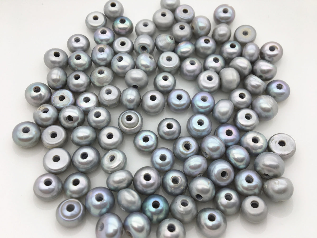30pcs AA+ 10-11mm gray button Round freshwater pearls, 2.2mm large hole, Rondelle pearl Beads, loose freshwater pearl, SM10-2A-22