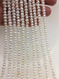 AA+ 4.5-5mm tiny White button round potato freshwater pearls, Rondelle pearl Beads, white freshwater pearl, loose strands, SM4-2A-1