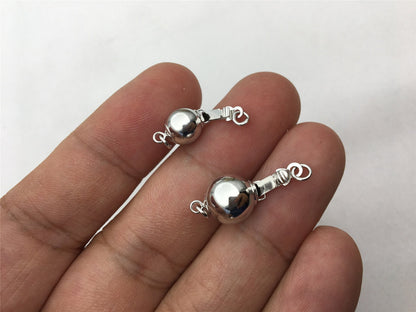 6/8/10mm Sterling Silver Smooth Bead Safety Clasp,S925 sterling silver,Select Size,WHOLESALE,ASL-CL-004