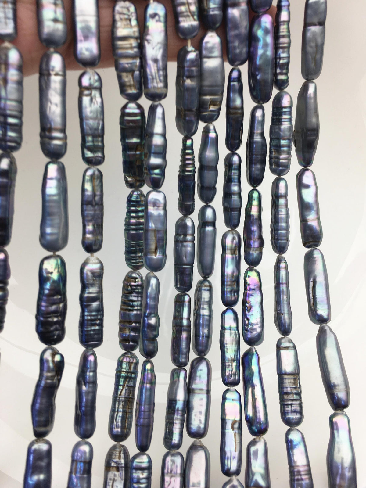 15.5'' AA 5-7mm Black Blue rectangle pearls,ZS-80-25-1