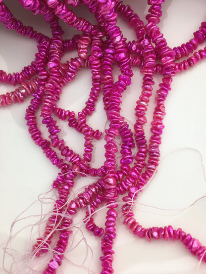AAA 5-6mm red Keshi pearls,Center drilled,ZS-128-40