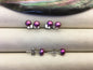 AAA 4-5mm Purple Rainbow Pearl Stud Earrings, pearl earrings,S925 Sterling Silver,Wedding,classic pearl studs,SE1-013