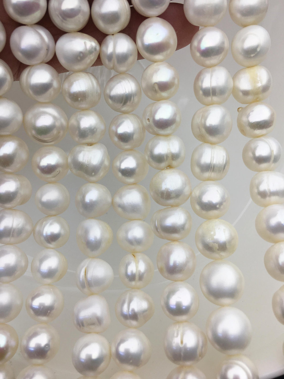 AA 11.3-12.3mm White Big Potato freshwater pearls, White freshwater pearl, pearl strand, big hole pearls, pearls for leather, CR12-2A-7