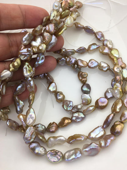 Bronze Keshi Freshwater Pearl Strand — 8–10 mm