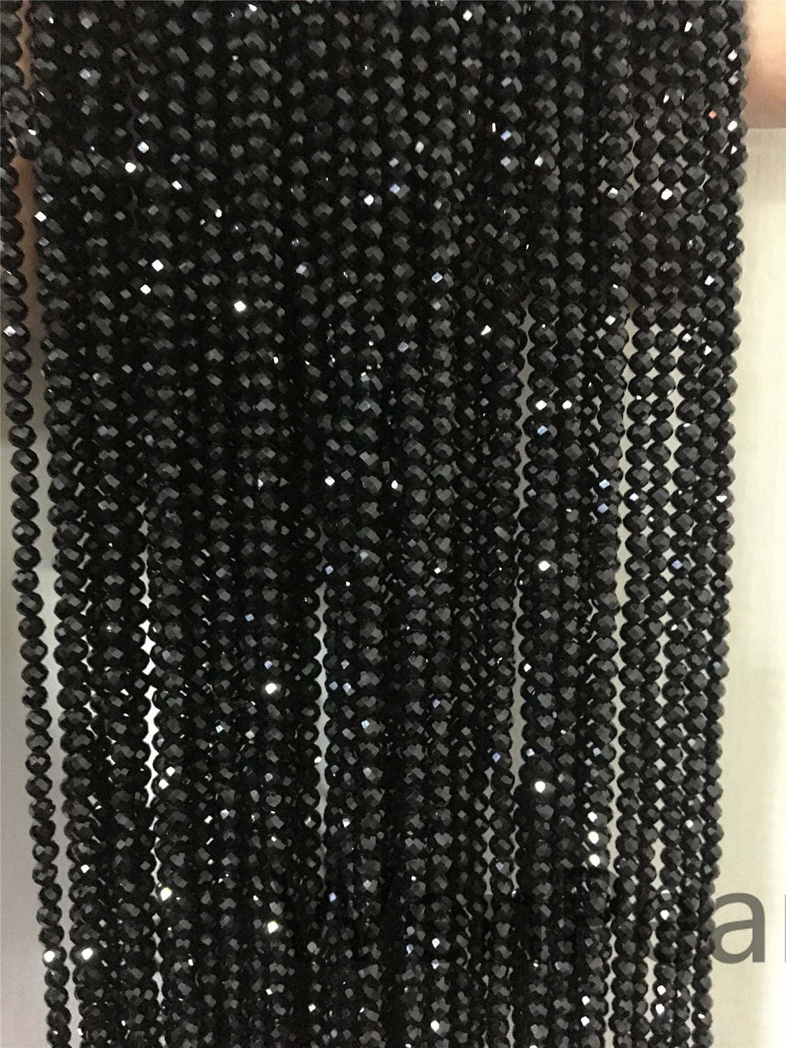 AAA 3mmx3mm Very Shine Black Spinel Rondelle Faceted, 15.3 inches, one strand, Semi Precious stone, black spinel beads, SP-R3-005