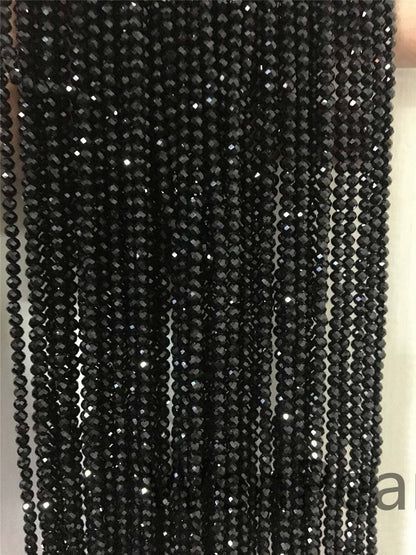 AAA 3mmx3mm Very Shine Black Spinel Rondelle Faceted, 15.3 inches, one strand, Semi Precious stone, black spinel beads, SP-R3-005