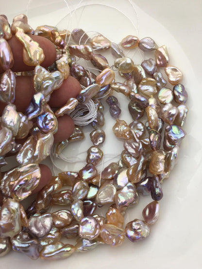 AAA 9-11mm natural pink purple thick keshi Freshwater Pearl,DIY Loose Freshwater Pearl,ZS-200-121-30