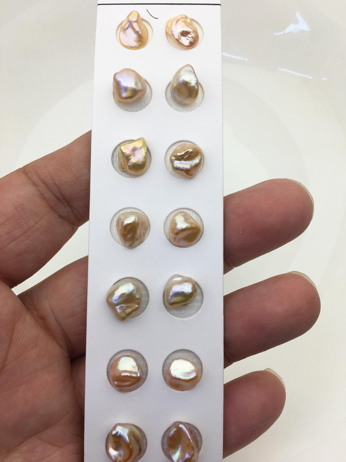 10 pairs AAA 8-9mm Pink Purple keshi pearls Pair, for make stud earrings, baroque pearl, loose pearl beads, no hole, ZS-127-62-38