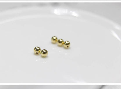 18k Real Yellow Gold Handmade Bali Style Smooth Round Beads, 2mm,3mm,4mm 18k Gold Beads. 18k Spacer Beads,ASG-PJ-001