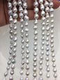 AA 7-8mm white baroque rice freshwater pearls, Cultured white freshwater pearls beads, pearl necklace, pearl wholesale, LR7-T8