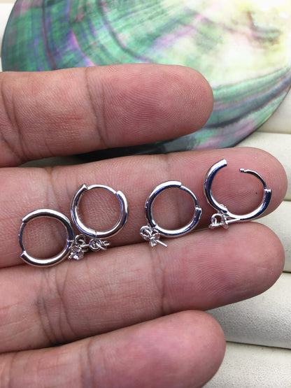 Heavy high quality S925 Sterling Silver clip earrings, 925 solid silver earwires, for dangle earrings, DIY, wholesale, ASL-ER-001