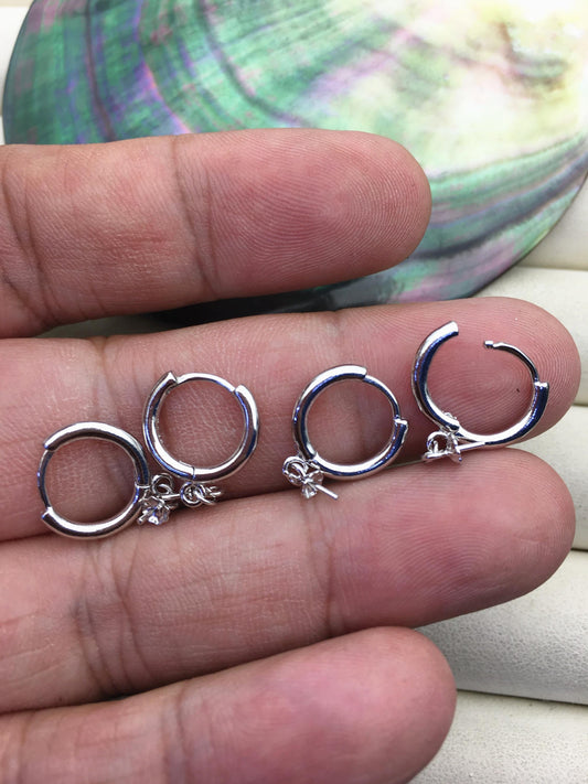 Heavy high quality S925 Sterling Silver clip earrings, 925 solid silver earwires, for dangle earrings, DIY, wholesale, ASL-ER-001