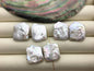 1 pair AA+ 18-20x22-25mm little Tail Big White Rectangle Freshwater Pearl White loose Beads Piar, 0.9mm through hole, ZS-103-37-63